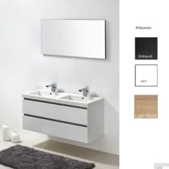 Badkamermeubelset Sanilux Trendline 120x47x50 Cm Light Wood -Duravit Verkoop 18120yurok wit 120cm 2