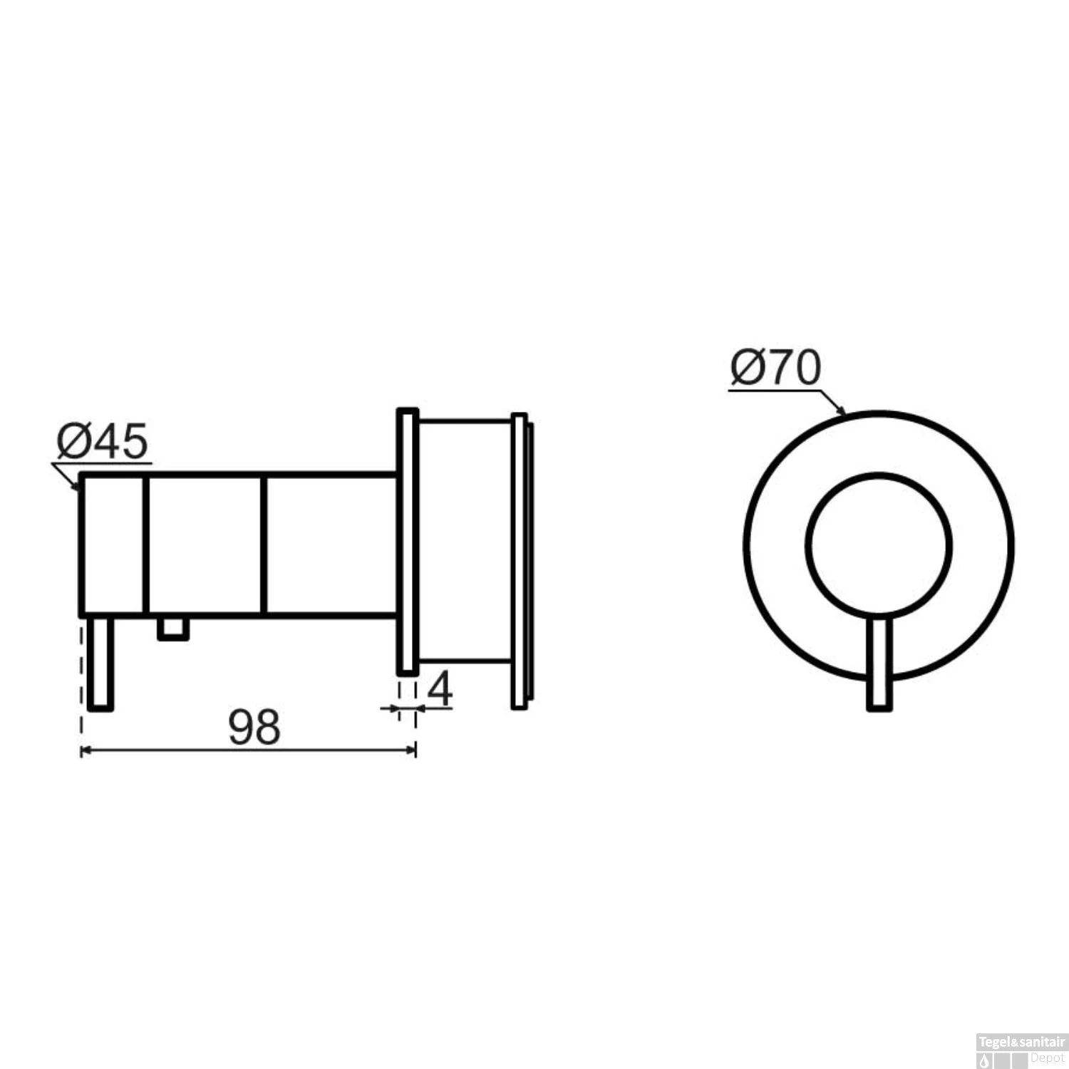 Inbouwkraan Qisani Flow Thermostatisch 1-weg Rond Geborsteld Gun Metal 2 Inbouwkraan Qisani Flow Thermostatisch 1-weg Rond Geborsteld Gun Metal - Afbeelding 2