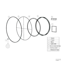 Ronde Spiegel Boss & Wessing Sifo Met LED, Dimbaar 60 Cm Geborsteld Messing -Duravit Verkoop 38.3705 tekening 7