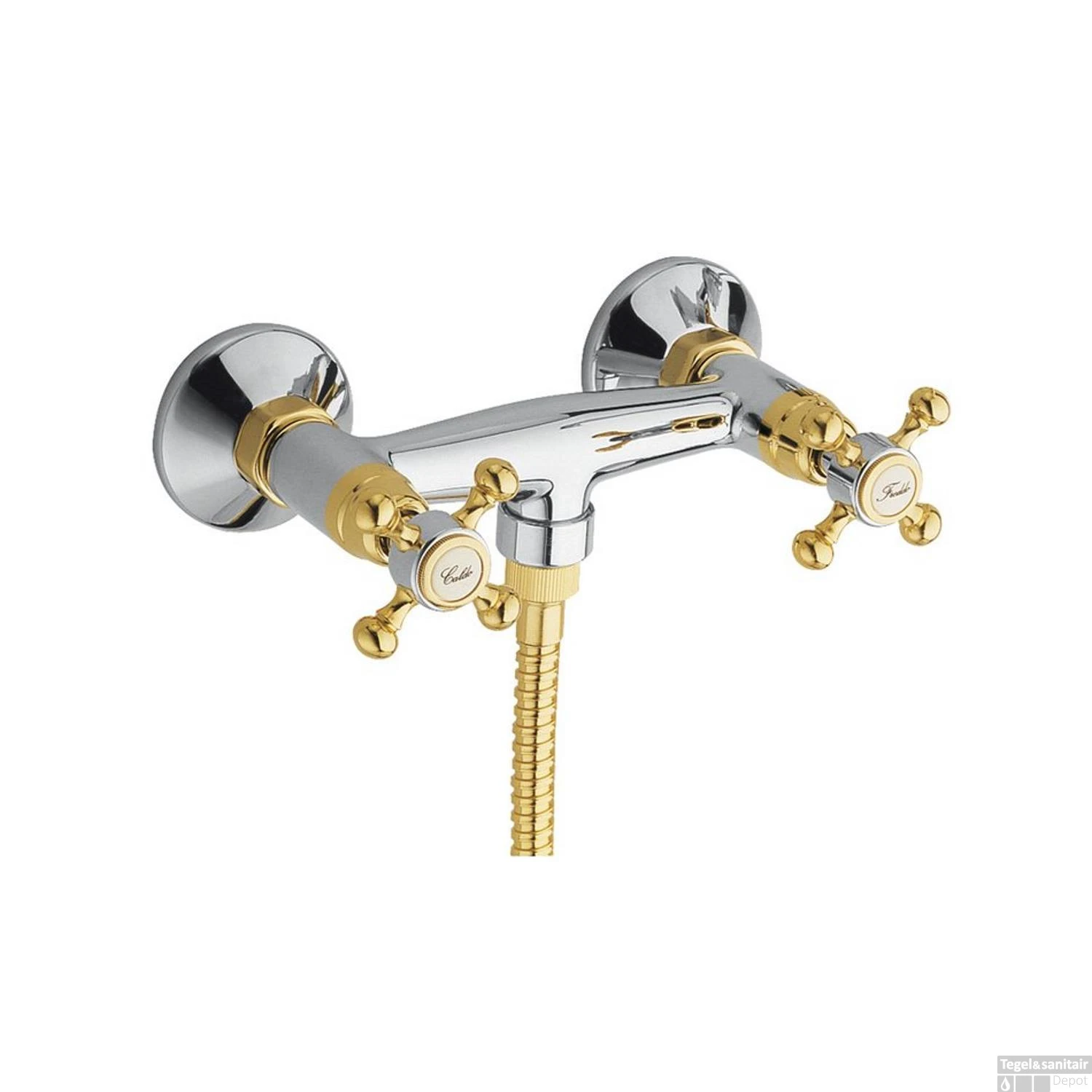 Opbouw Douchekraan Sapho Antea Mengkraan 2-knop Klassiek Chroom / Goud