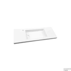 Wastafel Best Design Slim 100x35x5 Cm Hoogglans Wit (met 1 Kraangat)