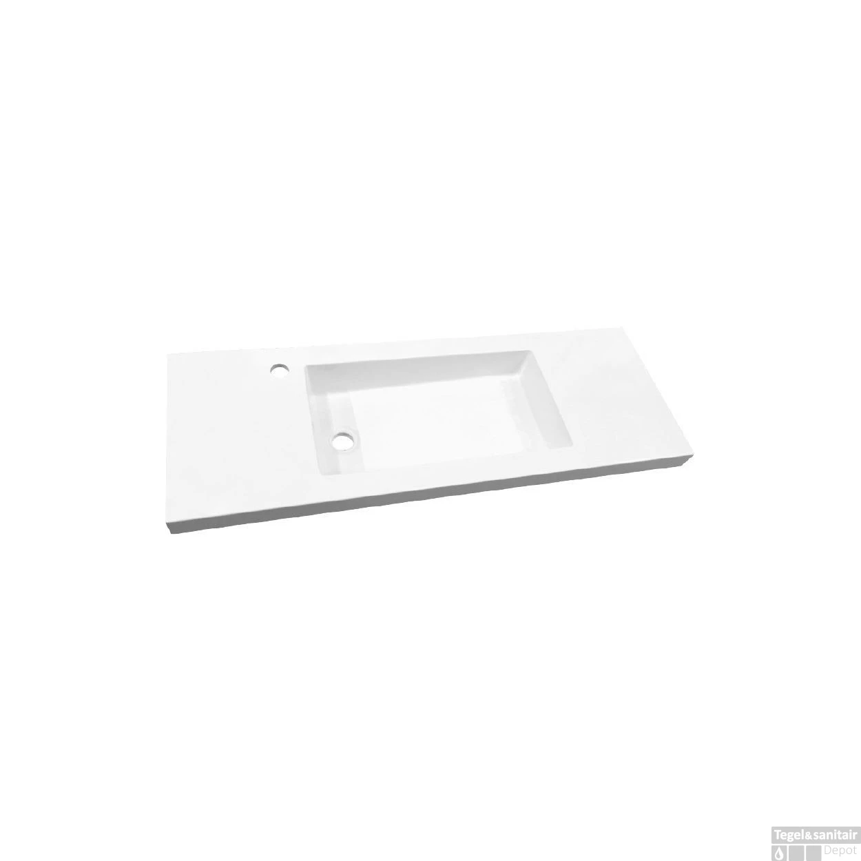 Wastafel Best Design Slim 100x35x5 Cm Hoogglans Wit (met 1 Kraangat) 1 Wastafel Best Design Slim 100x35x5 Cm Hoogglans Wit (met 1 Kraangat)