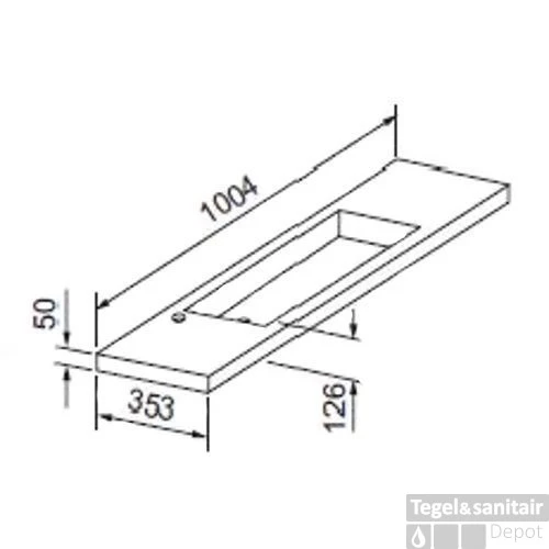 Wastafel Best Design Slim 100x35x5 Cm Hoogglans Wit (met 1 Kraangat) 2 Wastafel Best Design Slim 100x35x5 Cm Hoogglans Wit (met 1 Kraangat) - Afbeelding 2