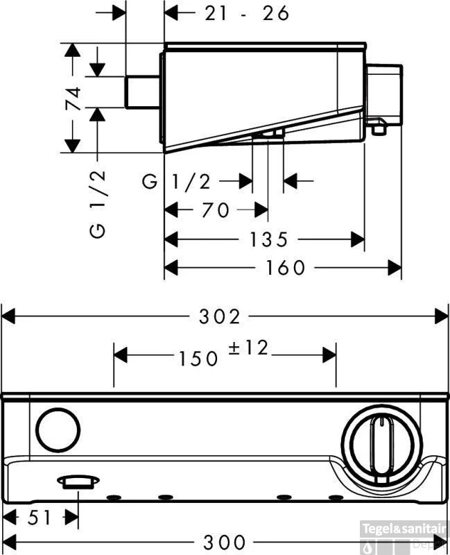 Hansgrohe Select Shower Tablet 300 Douchethermostaat 15 Cm. Wit-chroom 2 Hansgrohe Select Shower Tablet 300 Douchethermostaat 15 Cm. Wit-chroom - Afbeelding 2