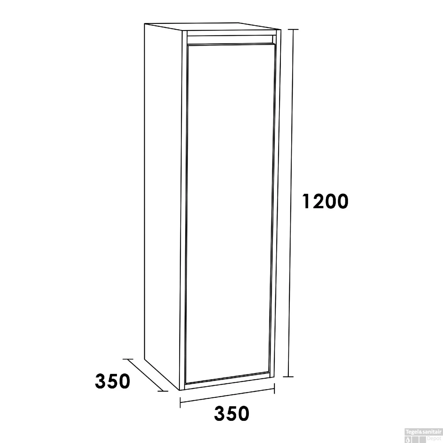 Hoge Kast NEXXT Exclusive Line Linksdraaiend 120x35x35 Cm Sahara - Afbeelding 3