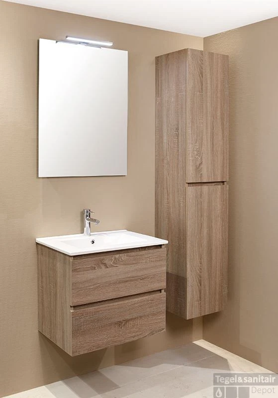 B&w-luxury Tasto Kast Hoog 35x35x170 Cm.met 2 Deuren Li. Of Re. Zilver Eiken 2 B&w-luxury Tasto Kast Hoog 35x35x170 Cm.met 2 Deuren Li. Of Re. Zilver Eiken - Afbeelding 2