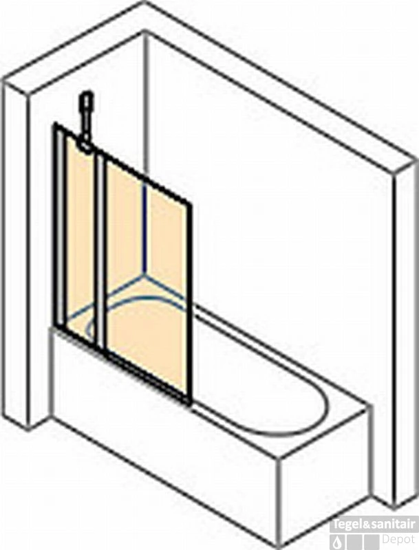 Huppe Design Pure 2-delige Badklapwand 95x150 Cm. Chroom Look-helder Glas 1 Huppe Design Pure 2-delige Badklapwand 95x150 Cm. Chroom Look-helder Glas