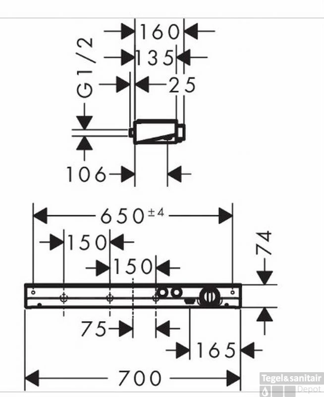 Hansgrohe Select Shower Tablet 700 Douchethermostaat Wit-chroom-glas 2 Hansgrohe Select Shower Tablet 700 Douchethermostaat Wit-chroom-glas - Afbeelding 2
