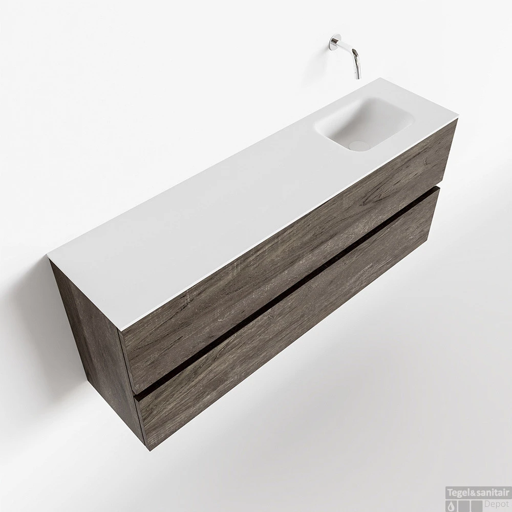MONDIAZ ADA 120cm Toiletmeubel Dark Brown. LEX Wastafel Talc Rechts Zonder Kraangat 1 MONDIAZ ADA 120cm Toiletmeubel Dark Brown. LEX Wastafel Talc Rechts Zonder Kraangat