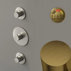 Douchethermostaat Hotbath Cobber Inbouw 2 Stopkranen Geborsteld Messing (excl. Inbouwdeel)