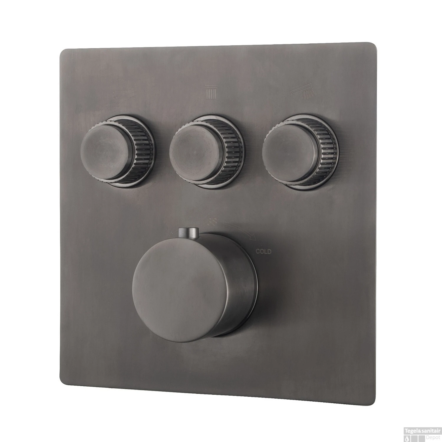 Afbouwdeel Inbouwthermostaat Boss & Wessing Caral Klik Pro 3-weg Gunmetal