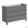 Wastafelonderkast Allibert Santiago Olav 3 Lades Soft Close Mat Grijs Onyx 120x75x46 Cm