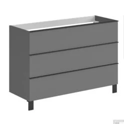 Wastafelonderkast Allibert Santiago Olav 3 Lades Soft Close Mat Grijs Onyx 120x75x46 Cm