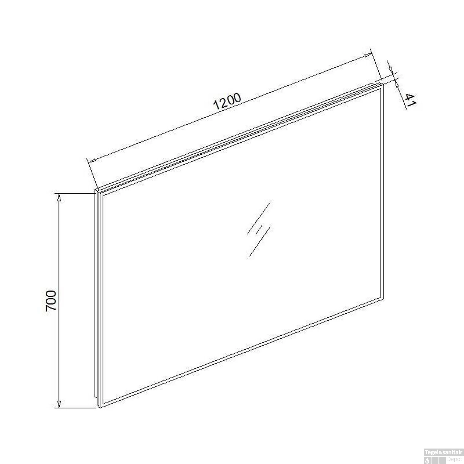 Spiegel Sanilux Mirror Infinity 120x70x4,1 Cm Aluminium Met LED Verlichting En Spiegelverwarming 2 Spiegel Sanilux Mirror Infinity 120x70x4,1 Cm Aluminium Met LED Verlichting En Spiegelverwarming - Afbeelding 2
