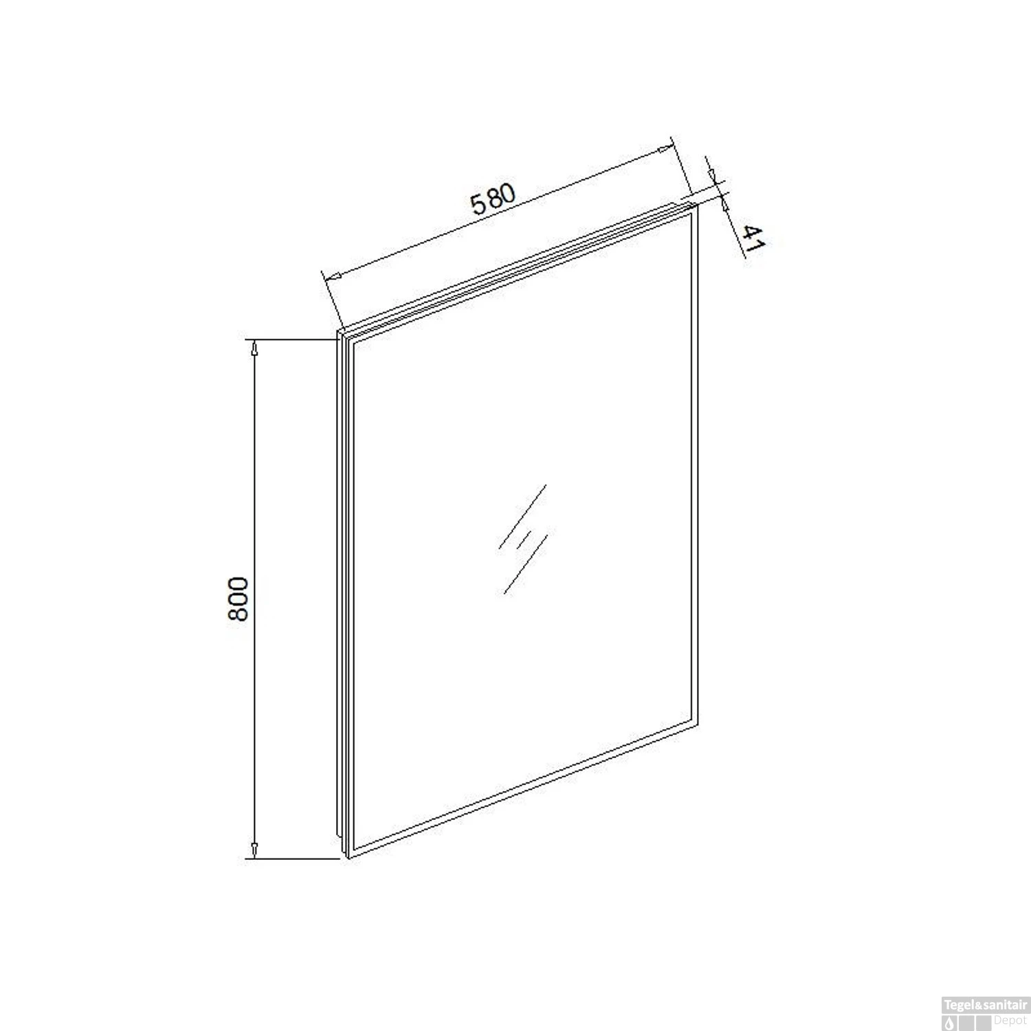 Spiegel Sanilux Mirror Infinity 58x80x4,1 Cm Aluminium Met LED Verlichting En Spiegelverwarming 2 Spiegel Sanilux Mirror Infinity 58x80x4,1 Cm Aluminium Met LED Verlichting En Spiegelverwarming - Afbeelding 2