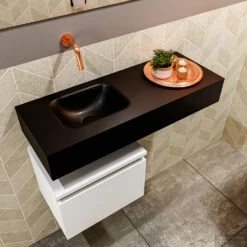 MONDIAZ ANDOR 40cm Toiletmeubel Talc. LEX 80cm Wastafel Urban Links Geen Kraangat -Duravit Verkoop andor talc model lex vrijhangend urban0018