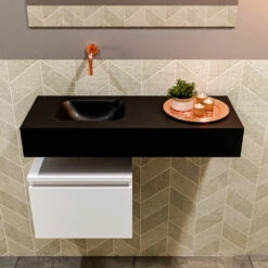 MONDIAZ ANDOR 40cm Toiletmeubel Talc. LEX 80cm Wastafel Urban Links Geen Kraangat -Duravit Verkoop andor talc model lex vrijhangend urban front 0018