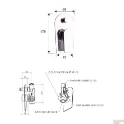 Douchekraan Inbouw Sapho Axamite Mengkraan Afbouwdeel 2-weg Chroom (incl. Inbouwdeel) -Duravit Verkoop ax42 douchekraan inbouw sapho axamite mengkraan afbouwdeel 2 weg chroom incl. inbouwdeel 2