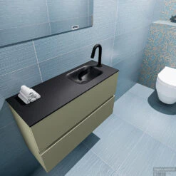 MONDIAZ ADA 80cm Toiletmeubel Army. LEX Wastafel Urban Rechts 1 Kraangat -Duravit Verkoop badkamermeubel ada army model lex urban top 0017