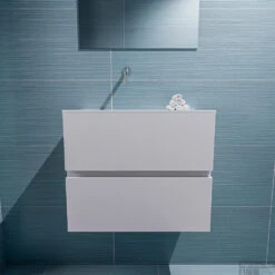 MONDIAZ ADA 60cm Toiletmeubel Cale. LEX Wastafel Talc Links Zonder Kraangat -Duravit Verkoop badkamermeubel ada cale model lex talc front 0010