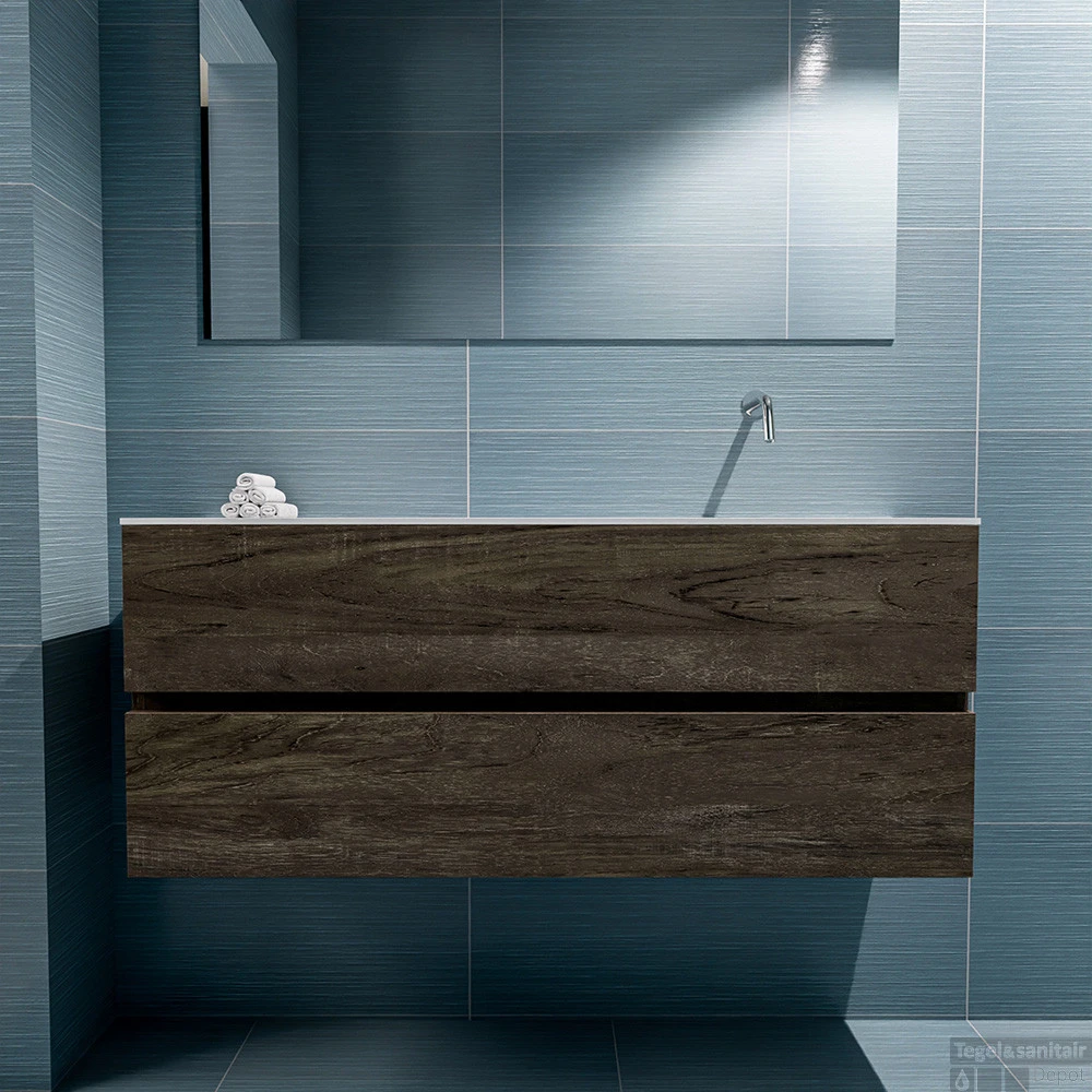 MONDIAZ ADA 120cm Toiletmeubel Dark Brown. LEX Wastafel Talc Rechts Zonder Kraangat 4 MONDIAZ ADA 120cm Toiletmeubel Dark Brown. LEX Wastafel Talc Rechts Zonder Kraangat - Afbeelding 4