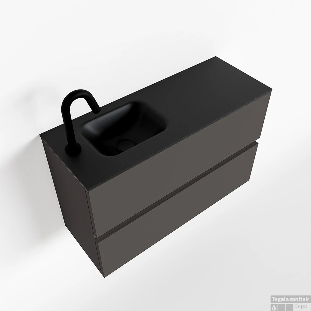 MONDIAZ ADA 80cm Toiletmeubel Dark Grey. LEX Wastafel Urban Links 1 Kraangat 1 MONDIAZ ADA 80cm Toiletmeubel Dark Grey. LEX Wastafel Urban Links 1 Kraangat