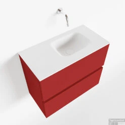 MONDIAZ ADA 60cm Toiletmeubel Fire. LEX Wastafel Talc Rechts Zonder Kraangat