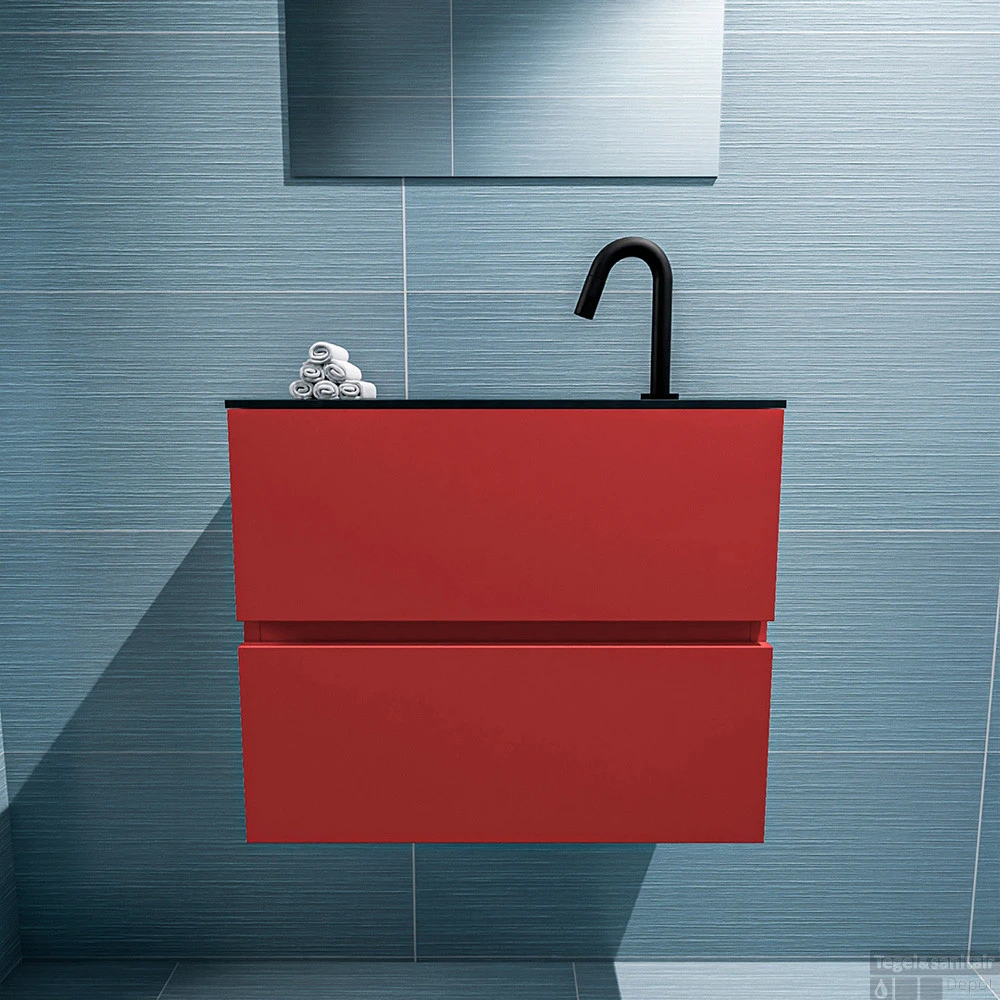 MONDIAZ ADA 60cm Toiletmeubel Fire. LEX Wastafel Urban Midden 1 Kraangat 4 MONDIAZ ADA 60cm Toiletmeubel Fire. LEX Wastafel Urban Midden 1 Kraangat - Afbeelding 4