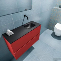MONDIAZ ADA 80cm Toiletmeubel Fire. LEX Wastafel Urban Rechts Zonder Kraangat -Duravit Verkoop badkamermeubel ada fire model lex urban top 0018