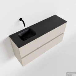 MONDIAZ ADA 100cm Toiletmeubel Linen. LEX Wastafel Urban Links Zonder Kraangat