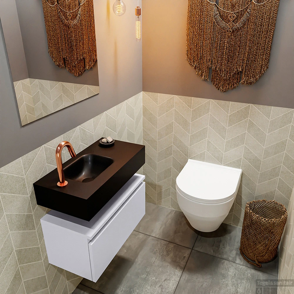 MONDIAZ ANDOR 60cm Toiletmeubel Cale. LEX 60cm Wastafel Urban Links 1 Kraangat 2 MONDIAZ ANDOR 60cm Toiletmeubel Cale. LEX 60cm Wastafel Urban Links 1 Kraangat - Afbeelding 2