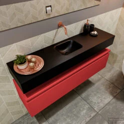 MONDIAZ ANDOR 120cm Toiletmeubel Fire. LEX 120cm Wastafel Urban Midden Geen Kraangat -Duravit Verkoop badkamermeubel andor fire model lex vrijhangend urban sidetop 0034