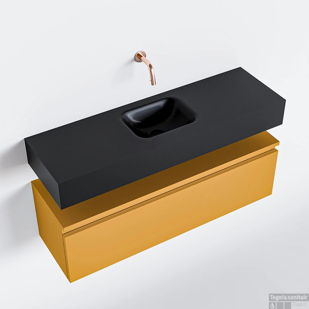 MONDIAZ ANDOR 100cm Toiletmeubel Ocher. LEX 100cm Wastafel Urban Midden Geen Kraangat 1 MONDIAZ ANDOR 100cm Toiletmeubel Ocher. LEX 100cm Wastafel Urban Midden Geen Kraangat