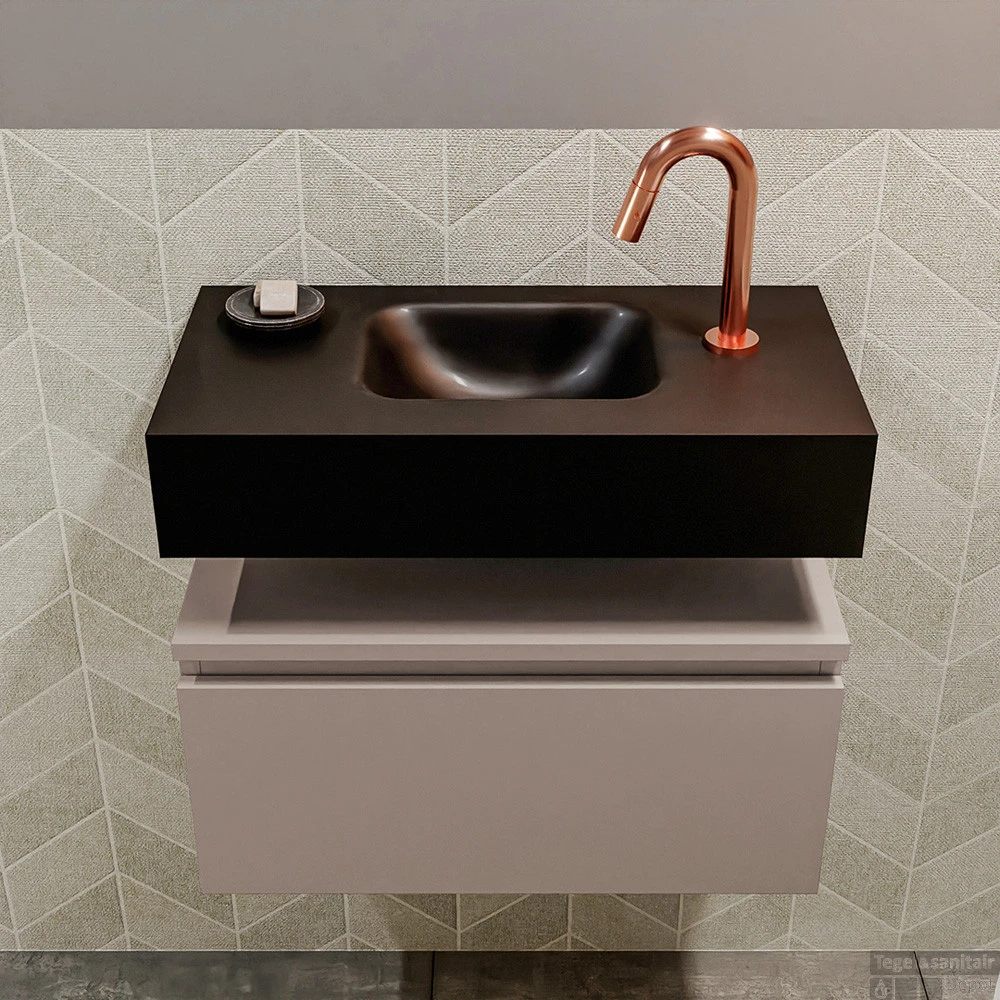 MONDIAZ ANDOR 60cm Toiletmeubel Smoke. LEX 60cm Wastafel Urban Midden 1 Kraangat 4 MONDIAZ ANDOR 60cm Toiletmeubel Smoke. LEX 60cm Wastafel Urban Midden 1 Kraangat - Afbeelding 4