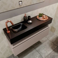 MONDIAZ ANDOR 100cm Toiletmeubel Smoke. LEX 100cm Wastafel Urban Links 1 Kraangat -Duravit Verkoop badkamermeubel andor smoke model lex vrijhangend urban sidetop 0025