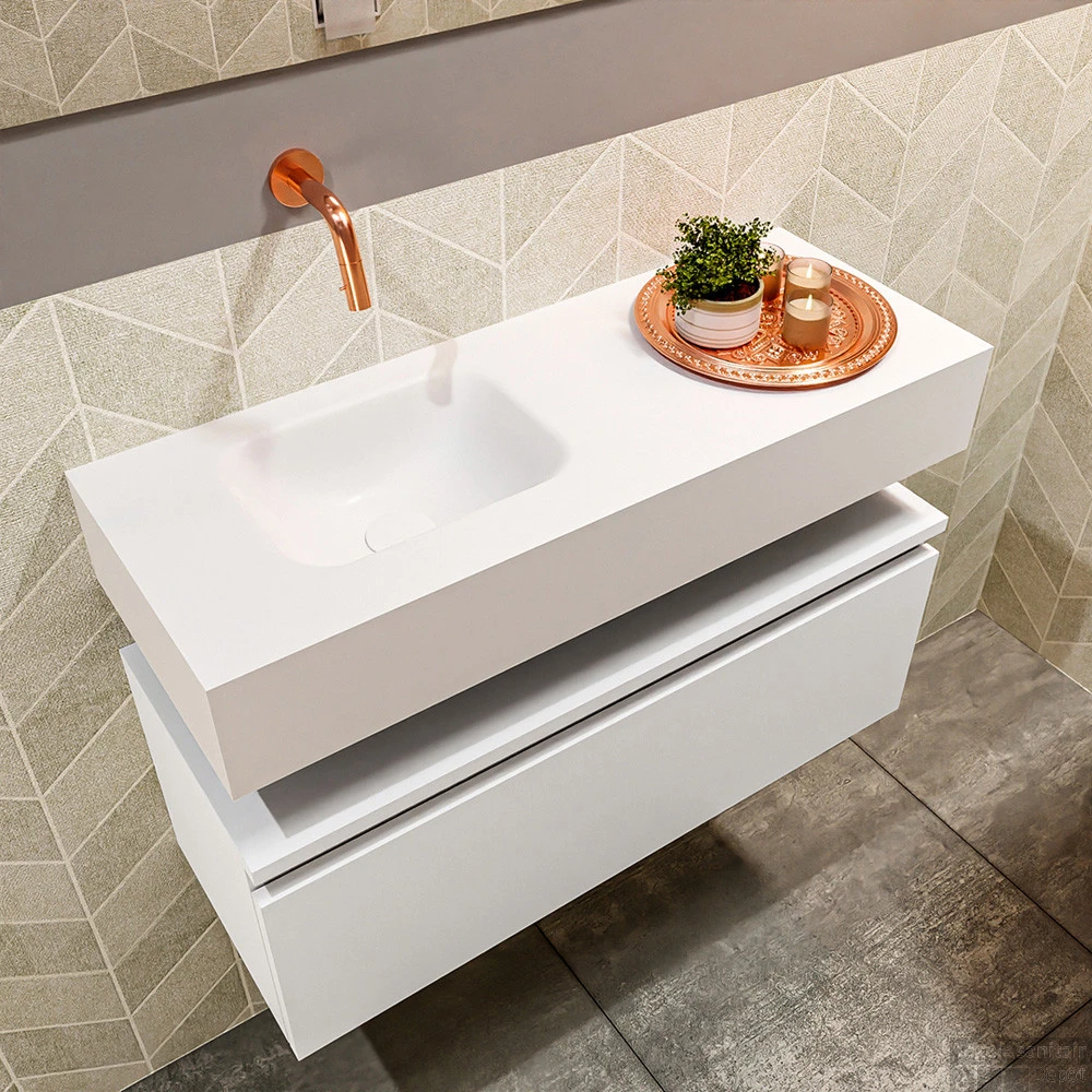 MONDIAZ ANDOR 80cm Toiletmeubel Talc. LEX 80cm Wastafel Talc Links Geen Kraangat 2 MONDIAZ ANDOR 80cm Toiletmeubel Talc. LEX 80cm Wastafel Talc Links Geen Kraangat - Afbeelding 2