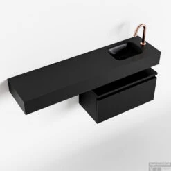 MONDIAZ ANDOR 60cm Toiletmeubel Urban. LEX 120cm Wastafel Urban Rechts 1 Kraangat
