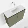MONDIAZ TURE 60cm Toiletmeubel Army. EDEN Wastafel Talc Midden Geen Kraangat