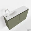 MONDIAZ TURE 80cm Toiletmeubel Army. EDEN Wastafel Talc Links 1 Kraangat