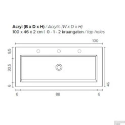 Badkamermeubel Boss & Wessing Pepper Acryl Wastafel Incl Spiegel Met LED Verlichting Zonder Kraangat 100x55x46 Cm Antraciet -Duravit Verkoop badkamermeubel boss wessing pepper acryl wastafel led verlichting zonder kraangat 100x55x46 cm antraciet detail