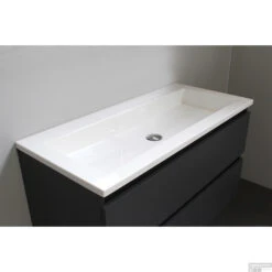 Badkamermeubel Boss & Wessing Pepper Acryl Wastafel Incl Spiegel Met LED Verlichting Zonder Kraangat 100x55x46 Cm Antraciet -Duravit Verkoop badkamermeubel boss wessing pepper acryl wastafel led verlichting zonder kraangat 100x55x46 cm antraciet detail4