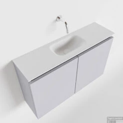 MONDIAZ TURE 80cm Toiletmeubel Cale. EDEN Wastafel Talc Midden Geen Kraangat