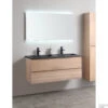 Badkamermeubel Casajoy Boston 120x46x55cm Eiken Met Artificial Stone Wastafel Zwart