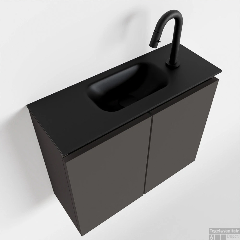 MONDIAZ TURE 60cm Toiletmeubel Dark Grey. EDEN Wastafel Urban Midden 1 Kraangat 1 MONDIAZ TURE 60cm Toiletmeubel Dark Grey. EDEN Wastafel Urban Midden 1 Kraangat