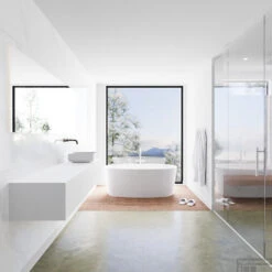 Badkamermeubelset Mondiaz LAGOM 190 Cm Met Topblad Rechtse Wastafel Solid Surface Opzetkom Binx Zonder Kraangat Mat Wit (2 Laden) -Duravit Verkoop badkamermeubel met solid surface wastafel model lagom side white 00216