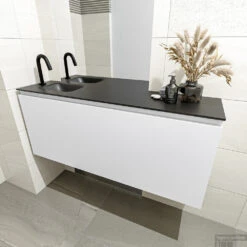 MONDIAZ OLAN 120cm Toiletmeubel Talc. LEX Wastafel Urban Links 1 Kraangat -Duravit Verkoop badkamermeubel olan talc model lex urban mid 0027