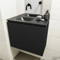 MONDIAZ OLAN 60cm Toiletmeubel Urban. LEX Wastafel Urban Links Geen Kraangat -Duravit Verkoop badkamermeubel olan urban model lex urban mid 0010