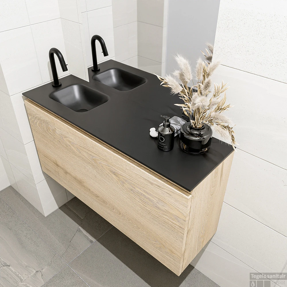 MONDIAZ OLAN 100cm Toiletmeubel Washed_oak. LEX Wastafel Urban Links 1 Kraangat 3 MONDIAZ OLAN 100cm Toiletmeubel Washed_oak. LEX Wastafel Urban Links 1 Kraangat - Afbeelding 3