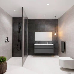 Badkamermeubel Solid Surface BWS Oslo 120x46 Cm Dubbel Mat Antraciet (met 2 Kraangaten) -Duravit Verkoop badkamermeubel solid surface bws oslo 120x46 cm dubbel mat antraciet met 2 kraangaten pc75341087 00091 2