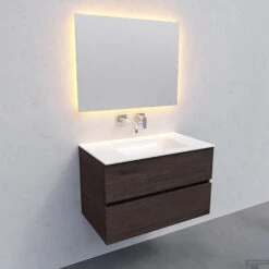 Badkamermeubel Solid Surface BWS Oslo 80x46 Cm Wood Dark Brown (0 Kraangaten) 9 Badkamermeubel Solid Surface BWS Oslo 80x46 Cm Wood Dark Brown (0 Kraangaten) -Duravit Verkoop badkamermeubel solid surface bws oslo 80x46 cm wood dark brown 0 kraangaten